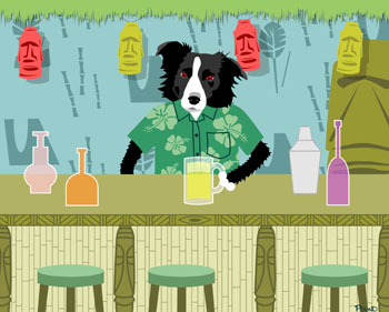 Border Collie Dog Breed Tiki Bar Beer Mug Pop Art Print