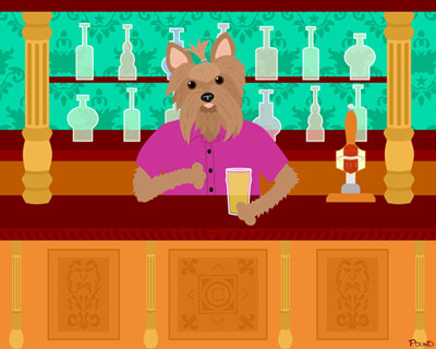 Yorkshire Terrier Beer Pub Cute Yorkie Pop Art Print